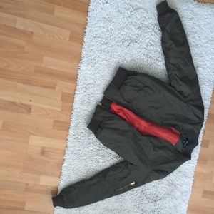 Army green bomber jacket